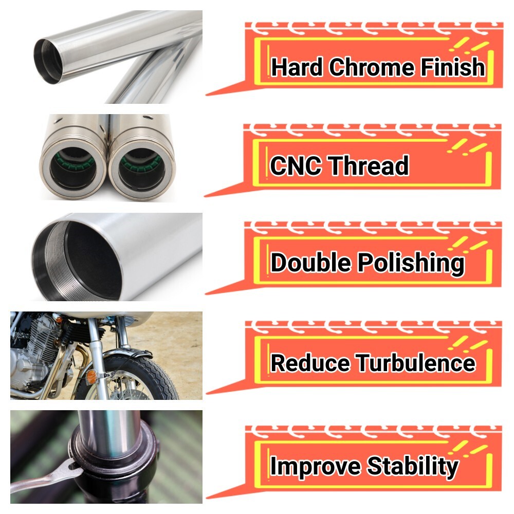 Chrome 39mm Front Fork Tubes For Harley Sportster XL1200L XL1200N XL1200C 07-11