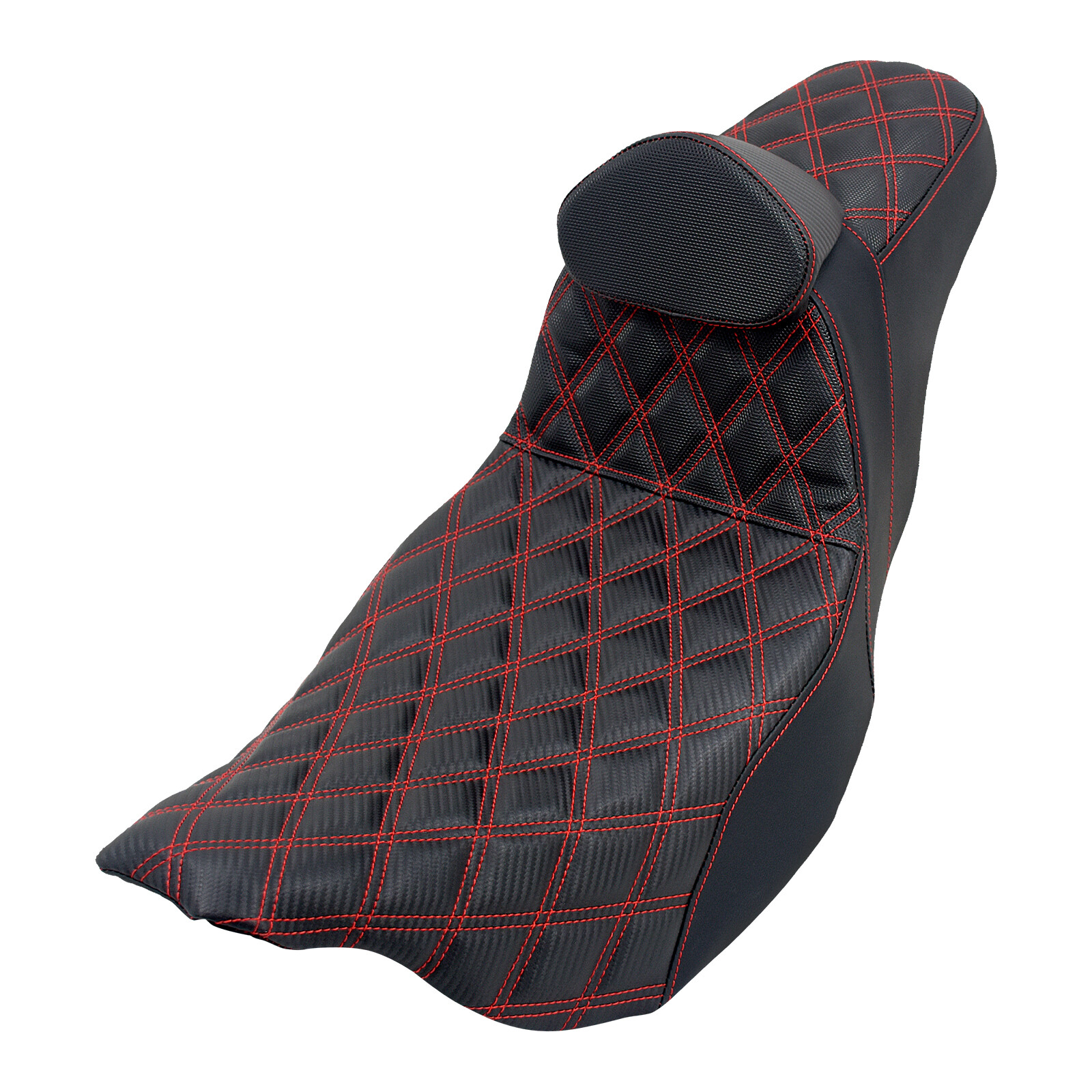 2 Up Seat w/ Driver Backrest Red Line For Harley Electra Road Street Glide 09-23