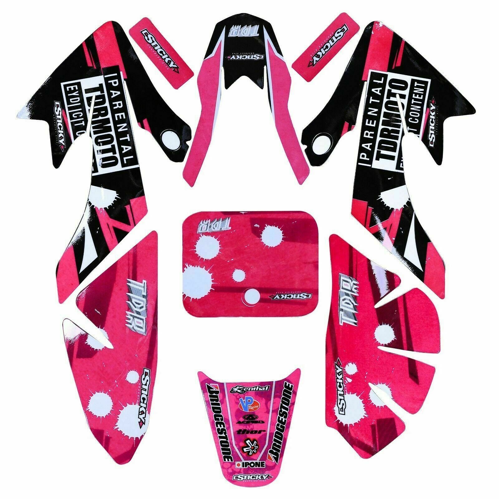 Pink Graphic Decals Sticker For CRF50 XR50 pit bike SSR Coolster 70 110cc 125cc