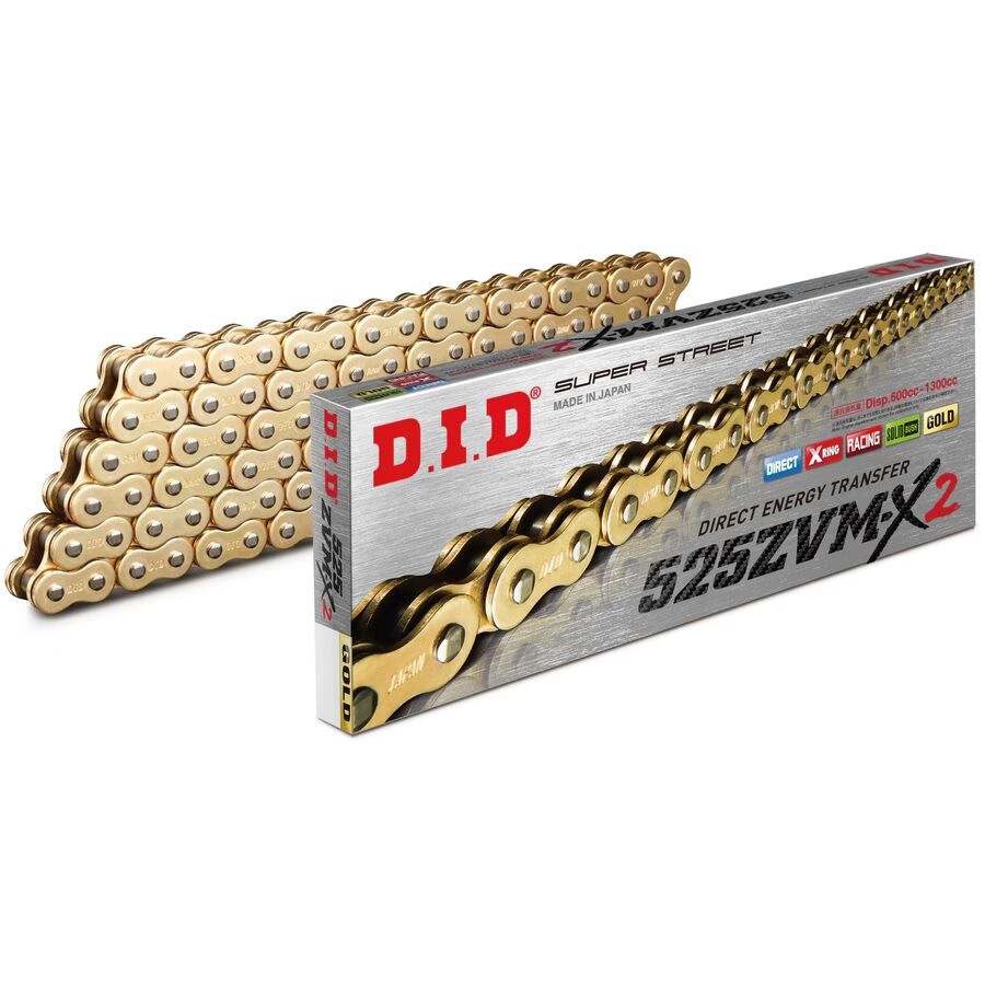 DID 525 ZVMX2 X-Ring Chain – Gold, 120 Links CL77-525ZVMX2G120