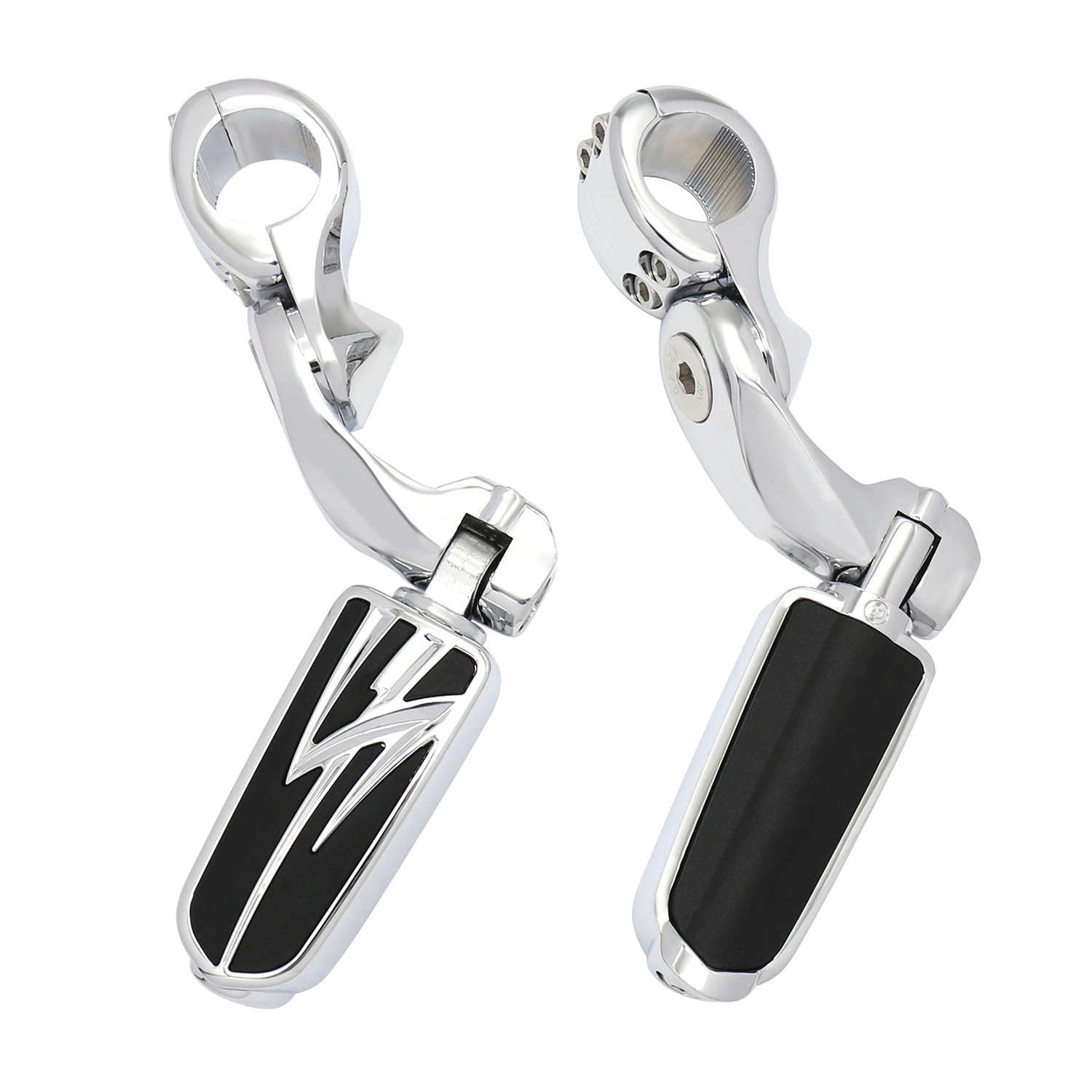 1.25″ 32mm Bracket & Lightning Style Footpegs For Harley / Indian / Honda / BMW