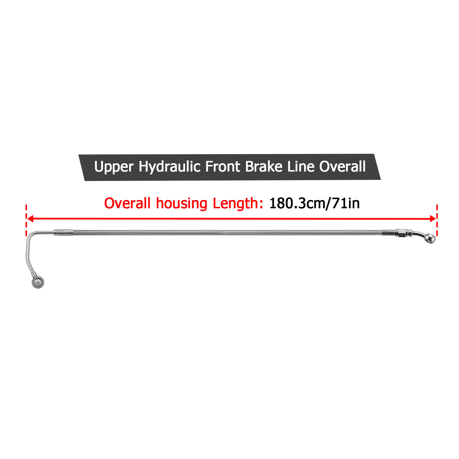 71″ Stainless Steel Brake Line Kit For Harley 08-13 Road King ABS 16″-18″ Bar