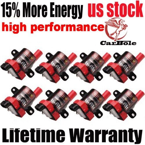 8 Round Ignition Coils For Chevy Silverado 1500 2500 GMC LS 5.3/6.0L/4.8L D585