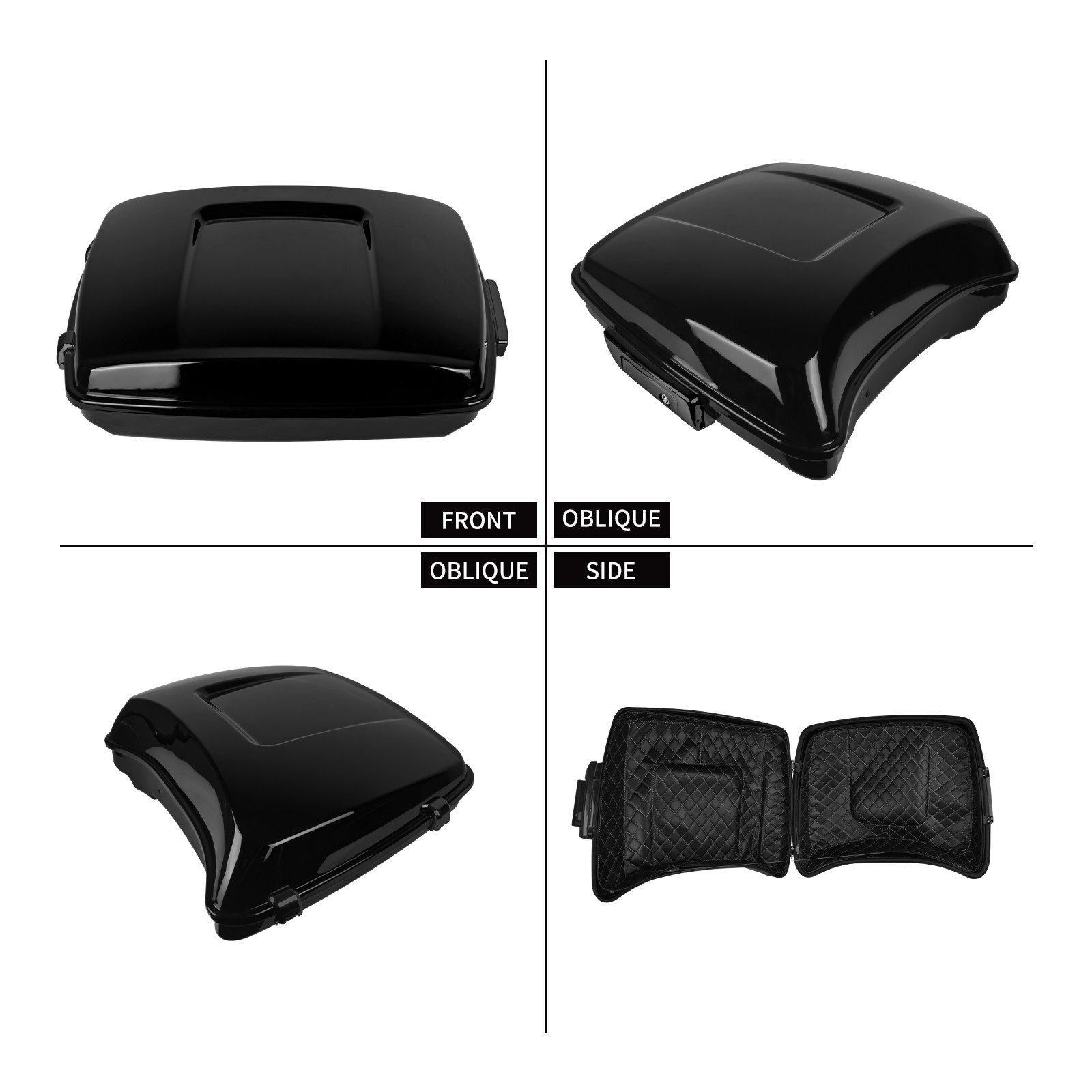 7.5″ Chopped Razor Pack Trunk w/ padding For Harley Touring Electra Glide 14-26