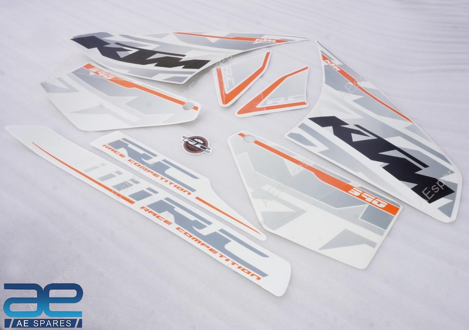 Compatible With KTM RC 390 Full Graphics Decals Sticker Kit Grey