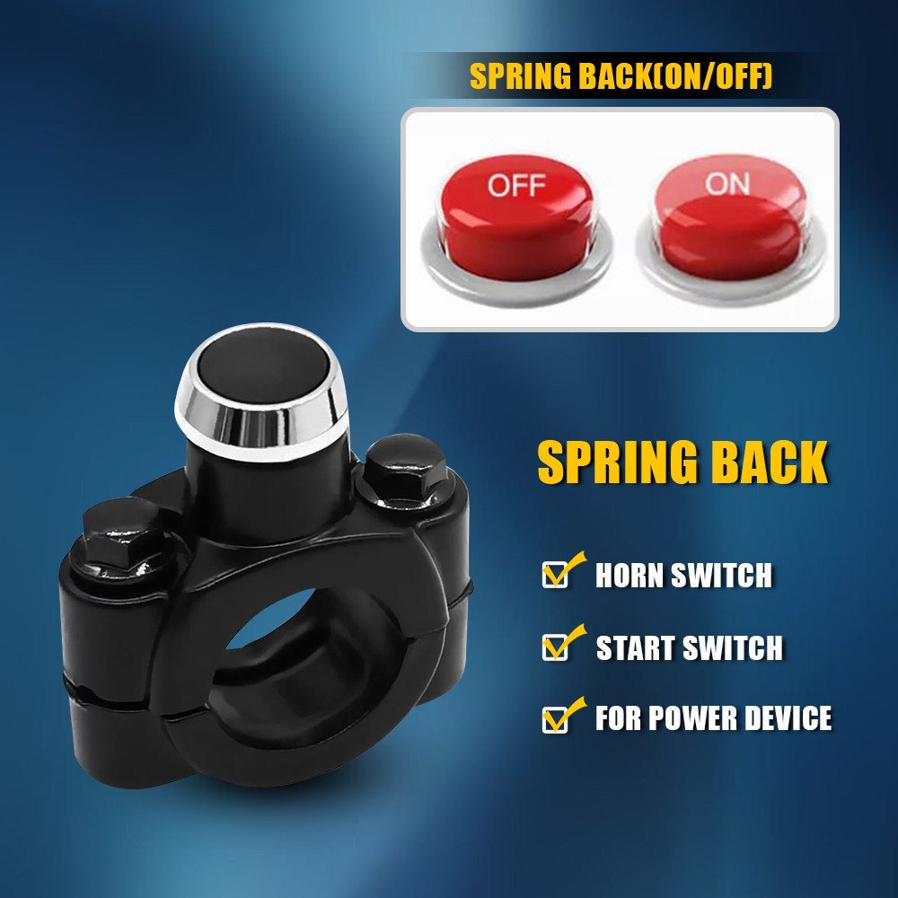 Motorcycle Black Switch Horn Handlebar Mount Push Button Momentary Start 1-3X