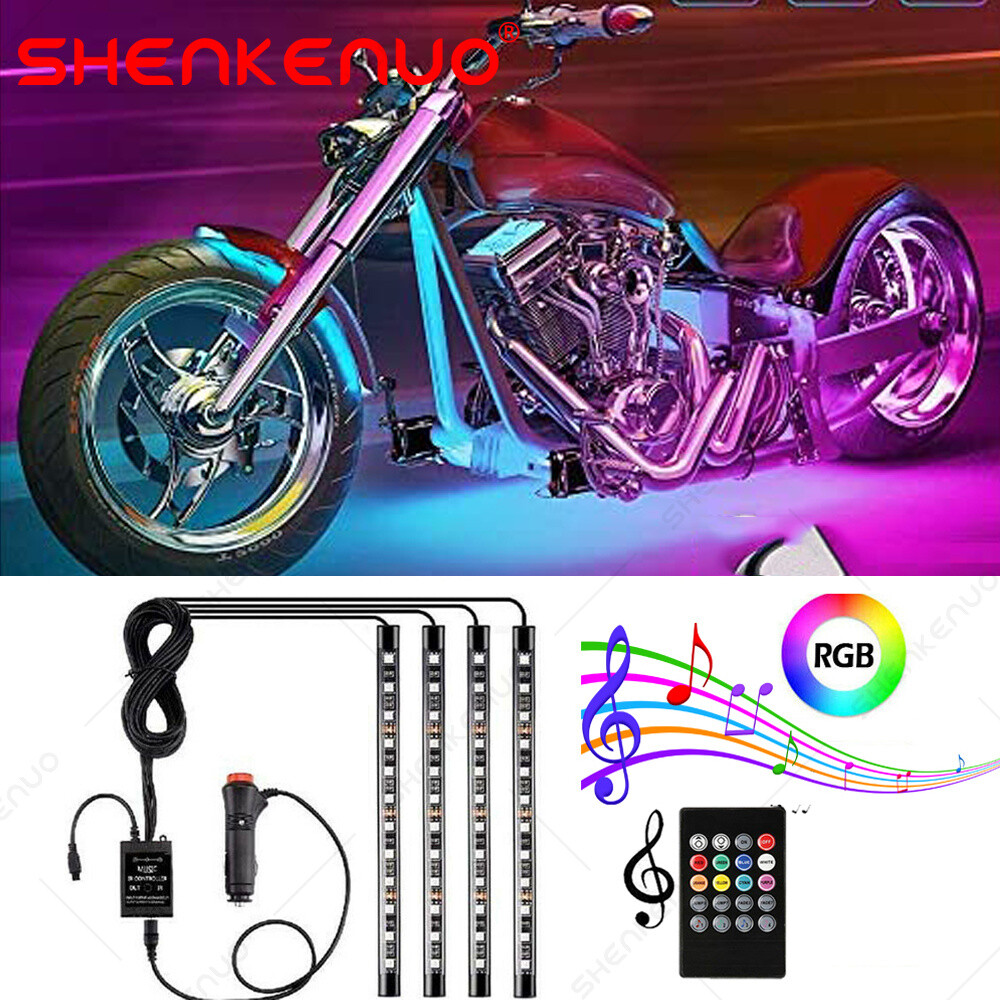 Neon Glow Underbody Blue Rock Lights Motorcycle LED Kit for Kawasaki Ninja 300