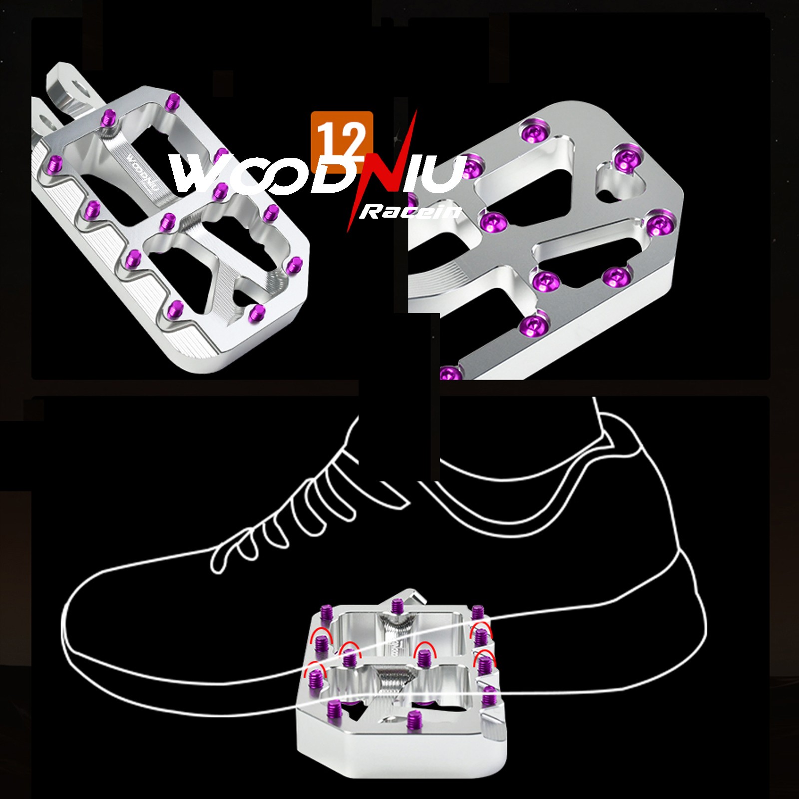 CNC Aluminum Alloy for Surron Light Bee X Foot Ped Pedal Bracket FootPeg Strike