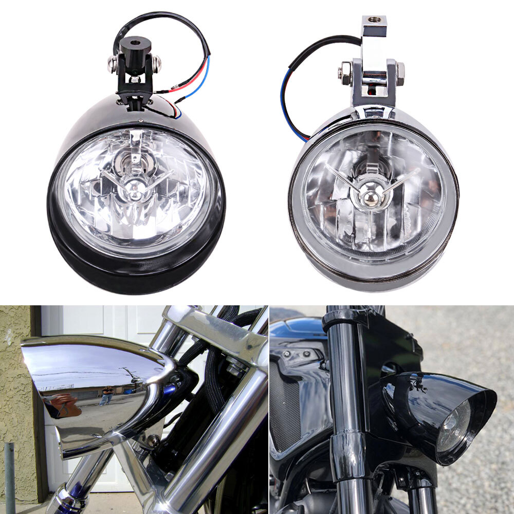 Chrome / Black Headlight Lamp Assembly fit for Sportster XL1200 Dyna Big Twins