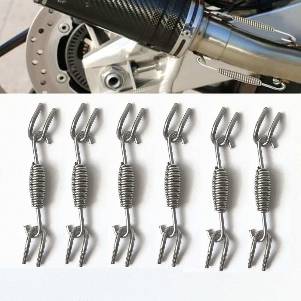 Universal Silver Motorcycle Exhaust Pipe Spring with U Shape Hooks 68mm