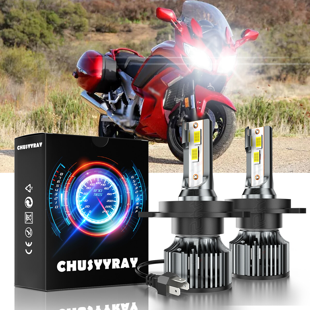 Ultra LED headlight bulb Fit Suzuki 2015-2023 GSXS750 motorcycle: Hi/Lo Beam