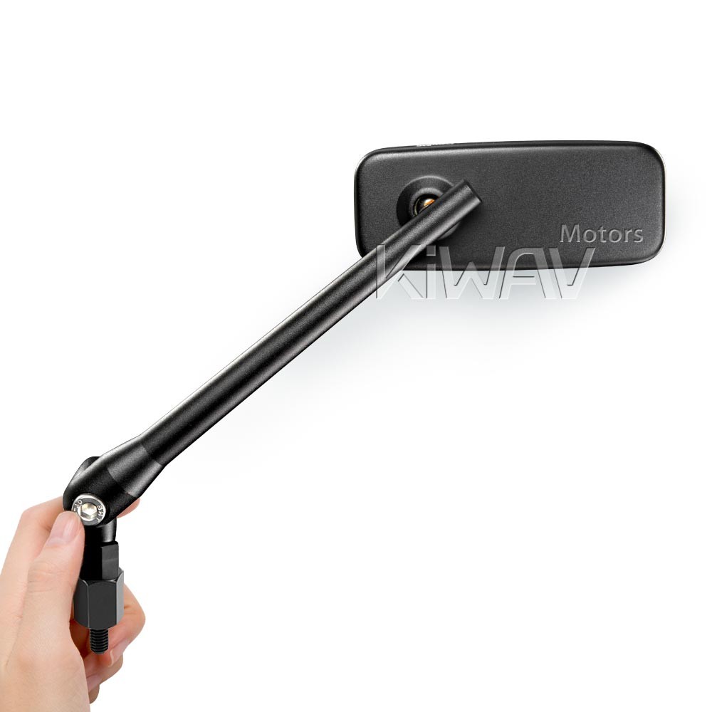 Pair of black mirrors tinted anti-glare convex fits most modern Vespa GTS GTV