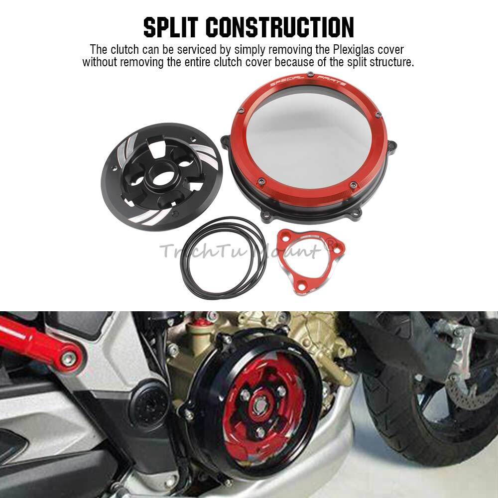 CNC Racing Clear Clutch Cover & Spring Retainer Kit For Ducati Multistrada V4 S