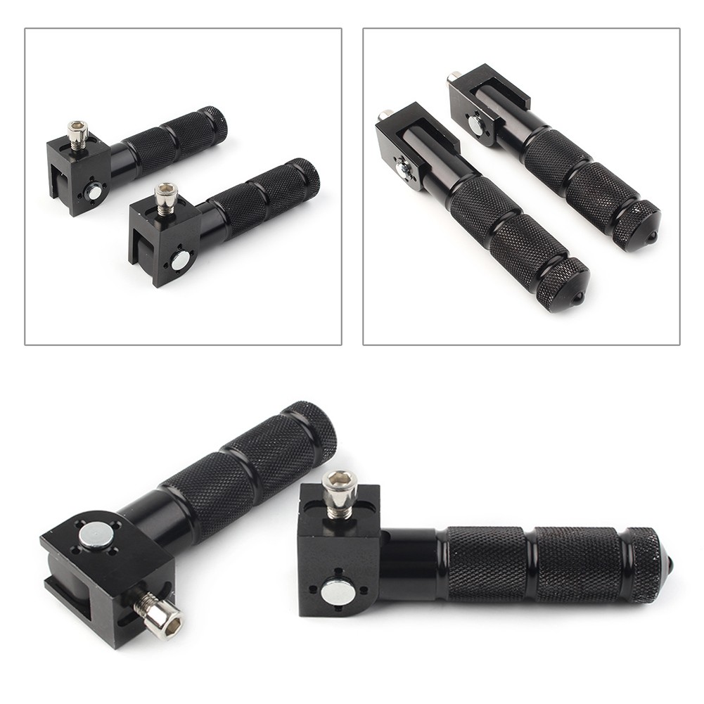2x Universal CNC Foldable Foot Pegs Footrests For Motorcycle Bike Rear Pedals