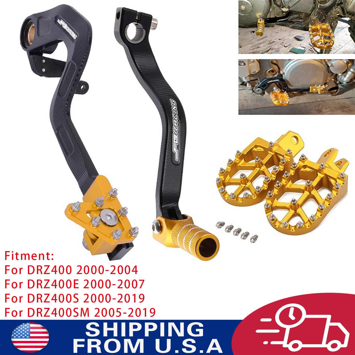 Gear Shifter Lever+Rear Foot Brake+Foot Pegs For DRZ400 DRZ400E DRZ400S DRZ400SM