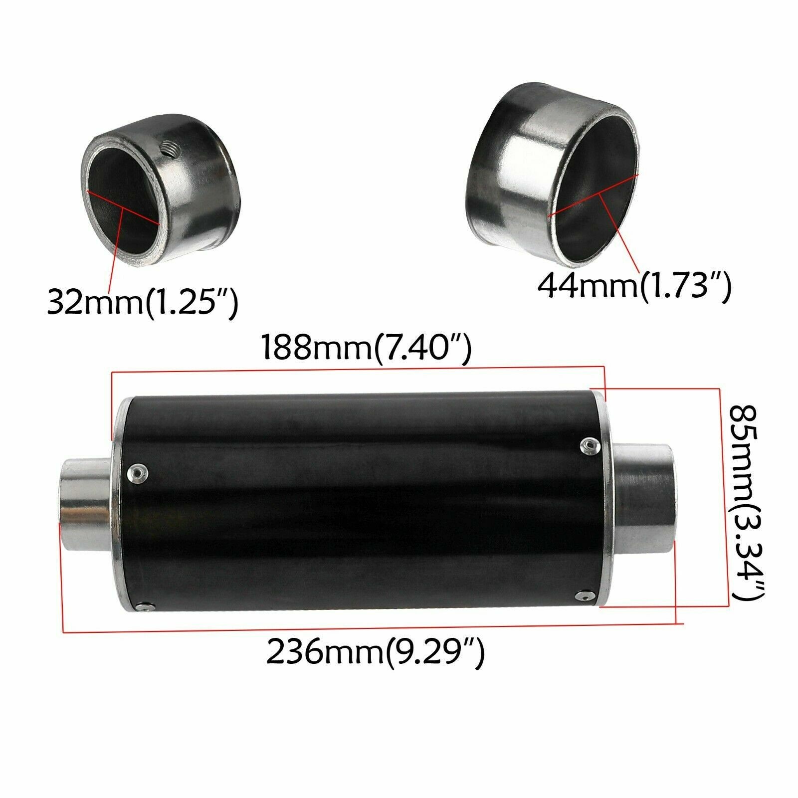 1.25″ 32mm Slip On Motorcycle Exhaust Pipe Muffler Dirt Bike ATV Go Kart Quad US