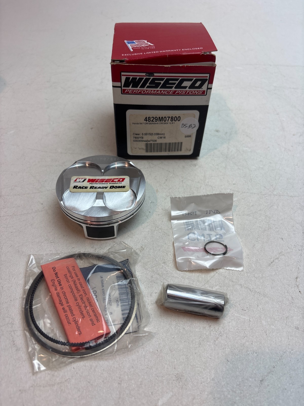 New Wiseco OEM Honda 04-7 CRF250R/04-9 CRF250X 12.9:1 Piston Kit 4829M07800