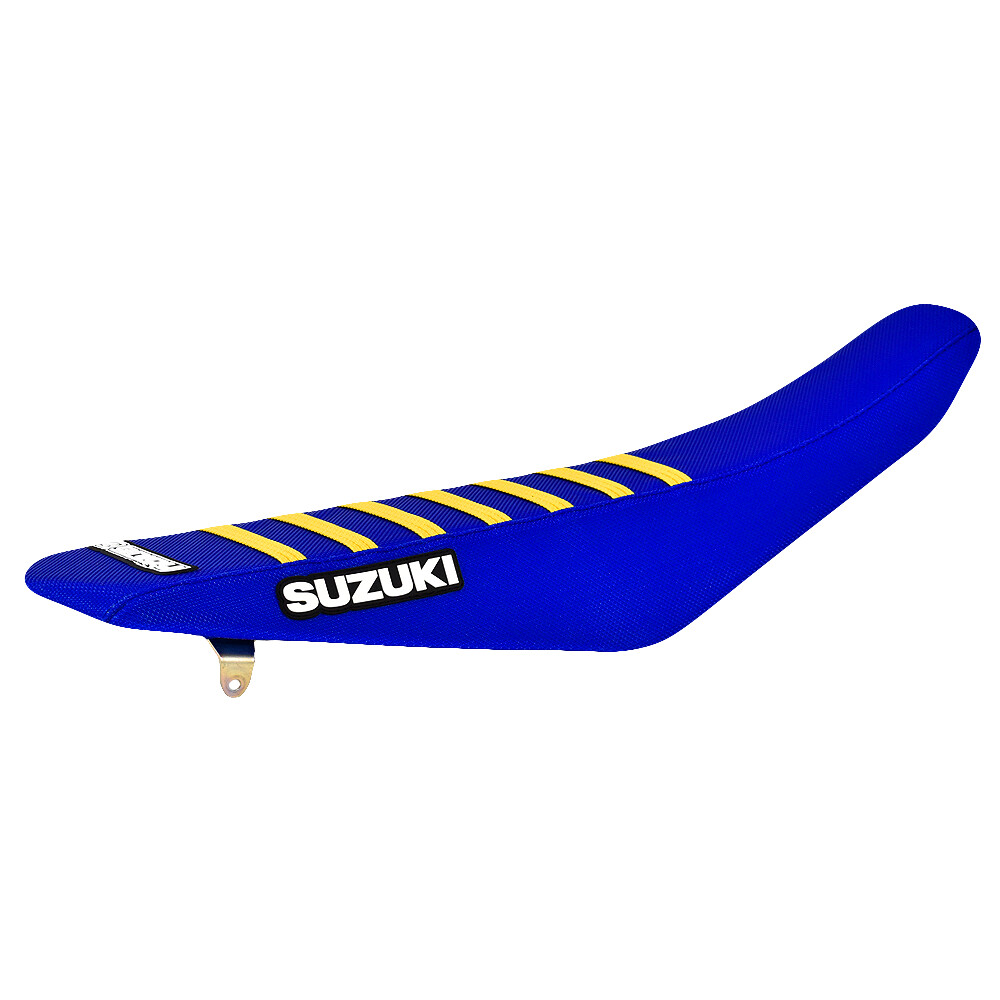 2018-2024 Suzuki RMZ 450 Enjoy MFG SEAT COVER ALL BLUE YELLOW RIBS #163 LOGO