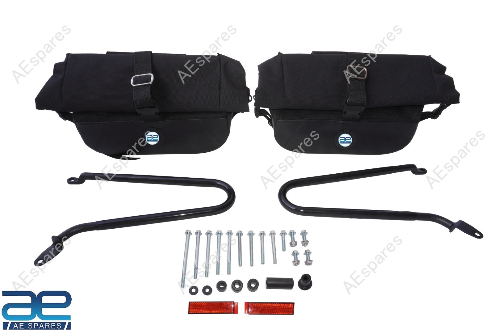 Black Soft Pannier Bags Pair With Rails For Royal Enfield Super Meteor 650 NEW