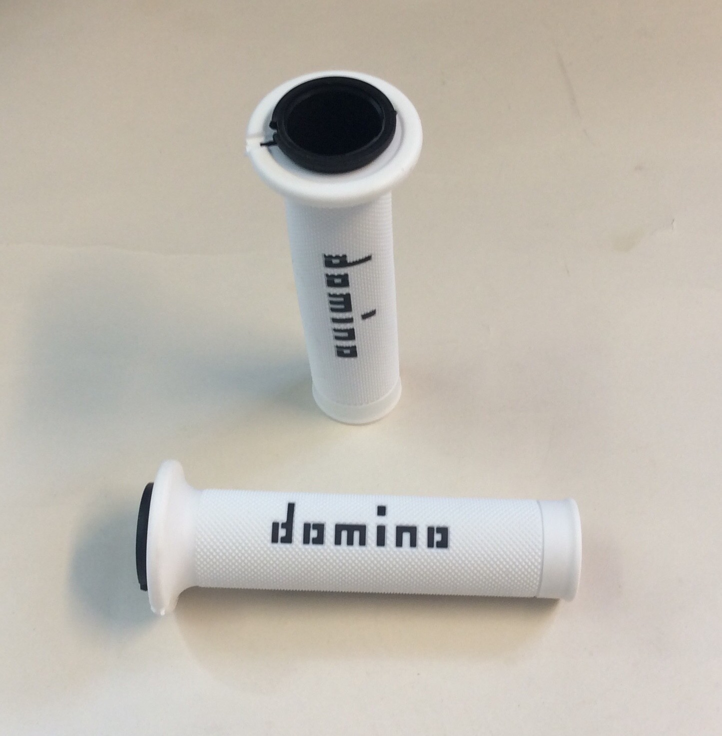 A010 Domino White Black XM2 Motorcycle Race Grips Track Bike Streetfighter