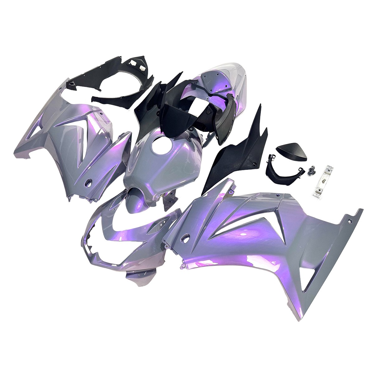 Chameleon Gray Purple Fairings Body Kit For Kawasaki 2008-2012 EX250R Ninja 250