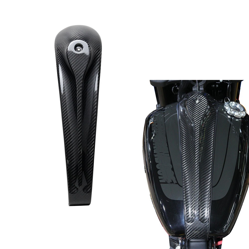 Black Carbon Fiber Gas Tank Panel Cover for Harley 2018-2025 Fat Bob FXFBS 114