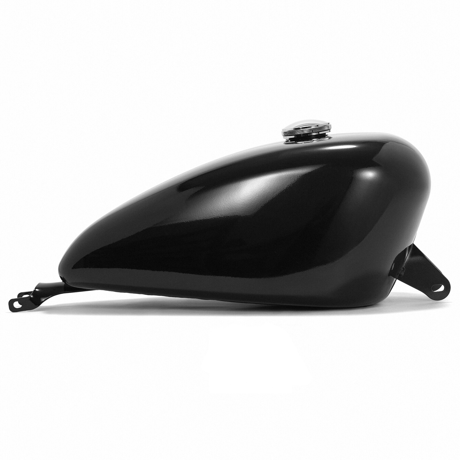 Gloss Black 16L 4.2 Gal Fuel Gas Tank For Harley Sportster XL883 XL1200 2007-Up