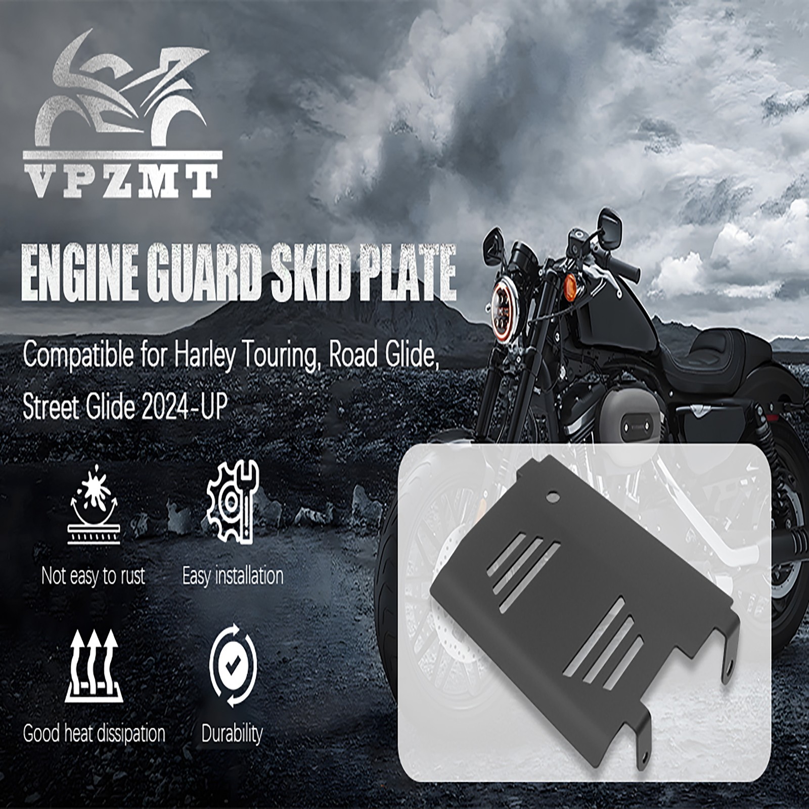 Skid Plate Fit for Harley Touring/Road Glide/CVO Road Glide/Street Glide/FLHXSE