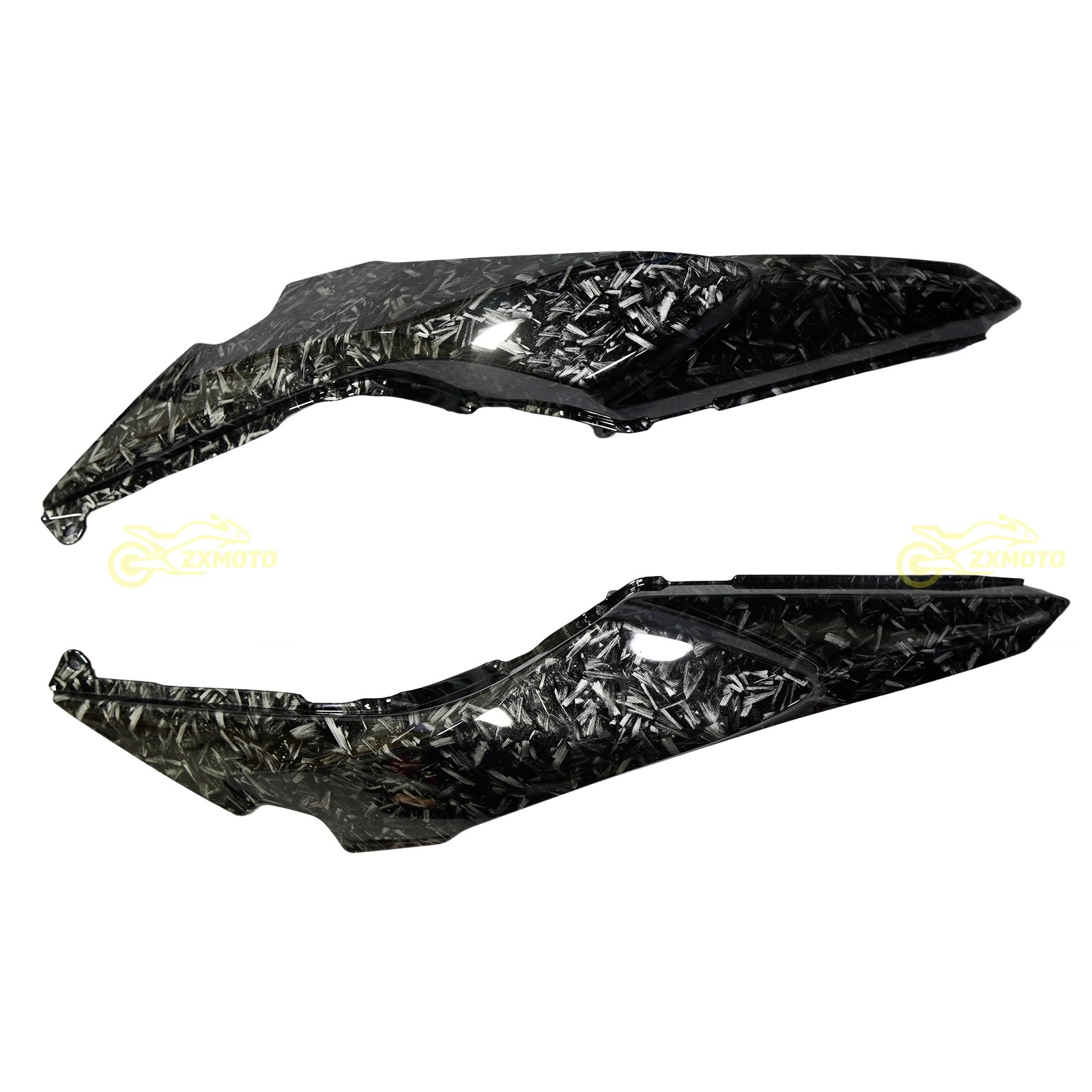Black Forged Carbon Fiber Fairing Kit +Tank for Kawasaki Ninja 650 2020-2026 ABS