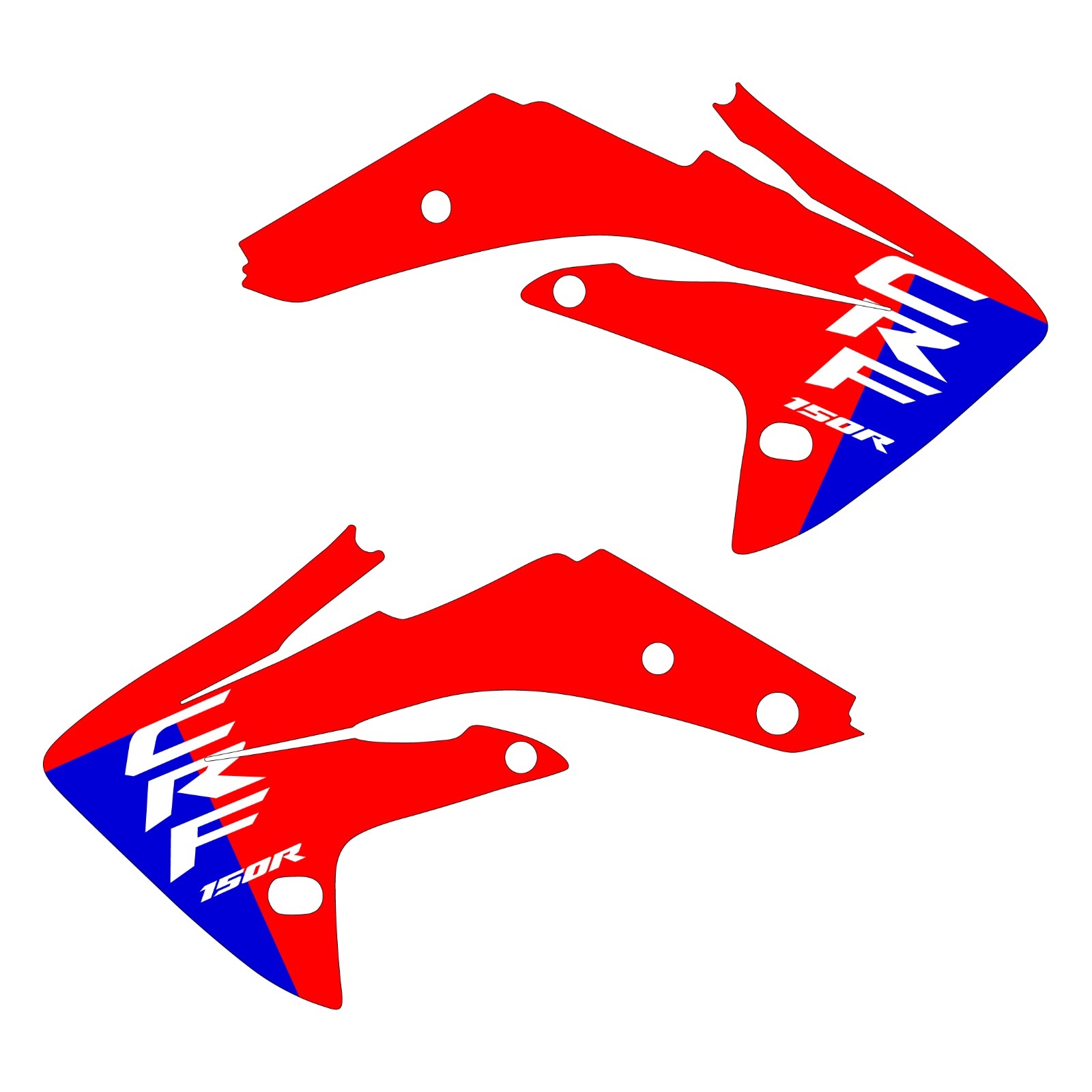 CRF150R 2007-2026 shroud graphics 25 style Blue on Red bg FREE SHIPPING!!