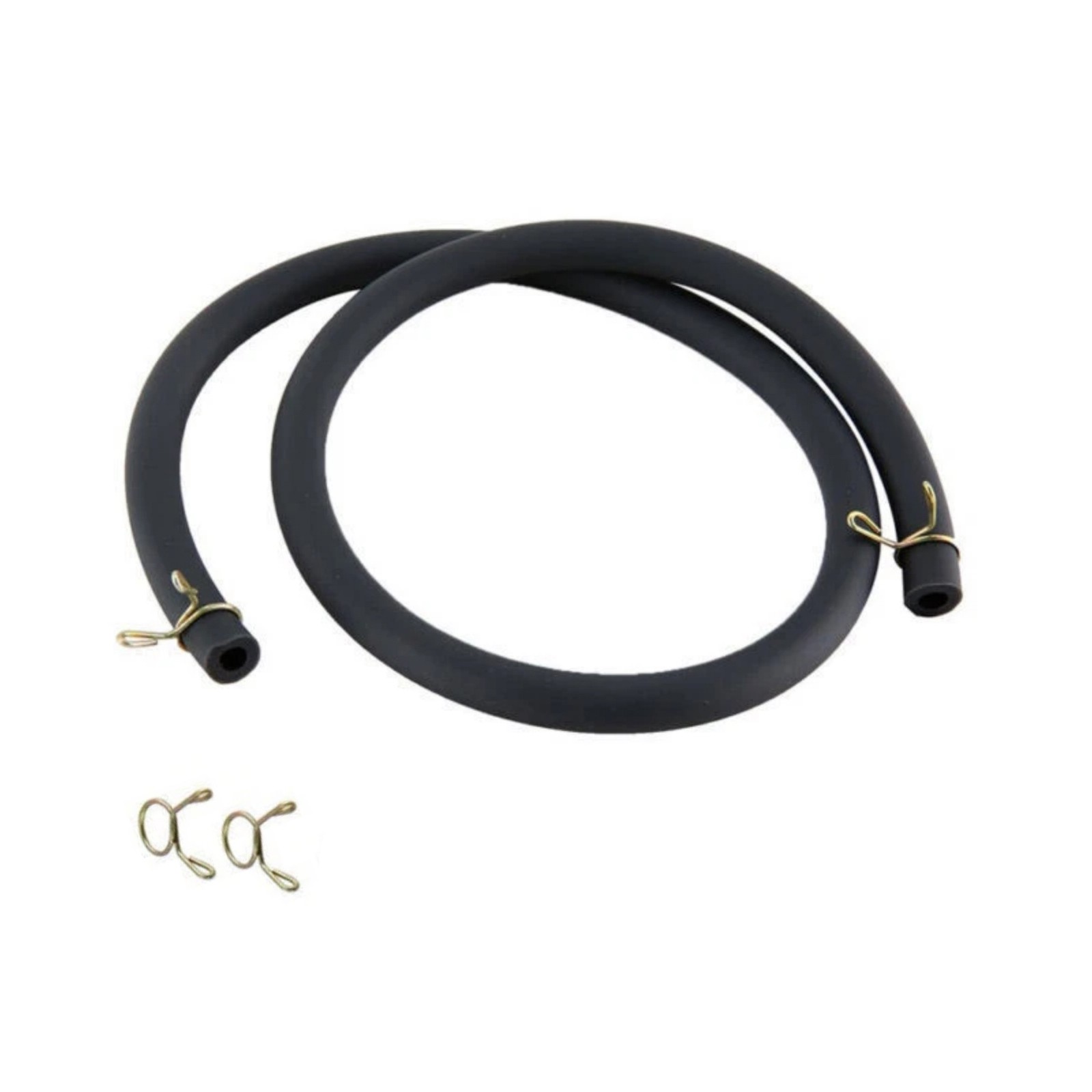 4mm ID 8mm OD Black Fuel Line Hose Universal Fit Small Engines w/Install Rings