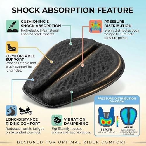 3D Honeycomb Motorcycle Gel Seat Cushion – Petal Shape, Cool & Comfortable Ride