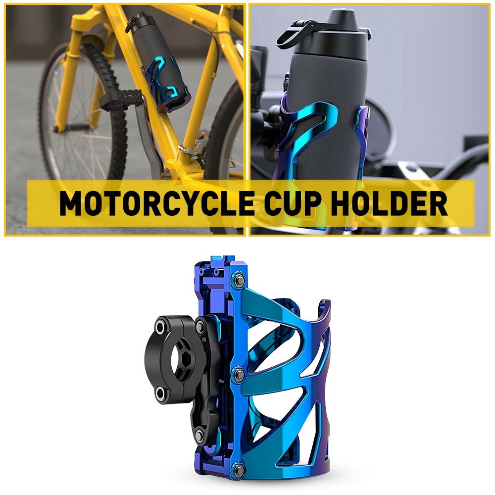 Motorcycle Cup Holder Handlebar Mount Beverage Drink Water Bottle for ATV Bike