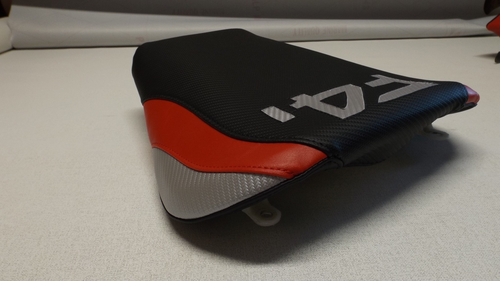 HONDA 01/02/03 CBR600 F4i FRONT & REAR SEAT COVERS BLACK/RED/SILVER CUSTOM FIT