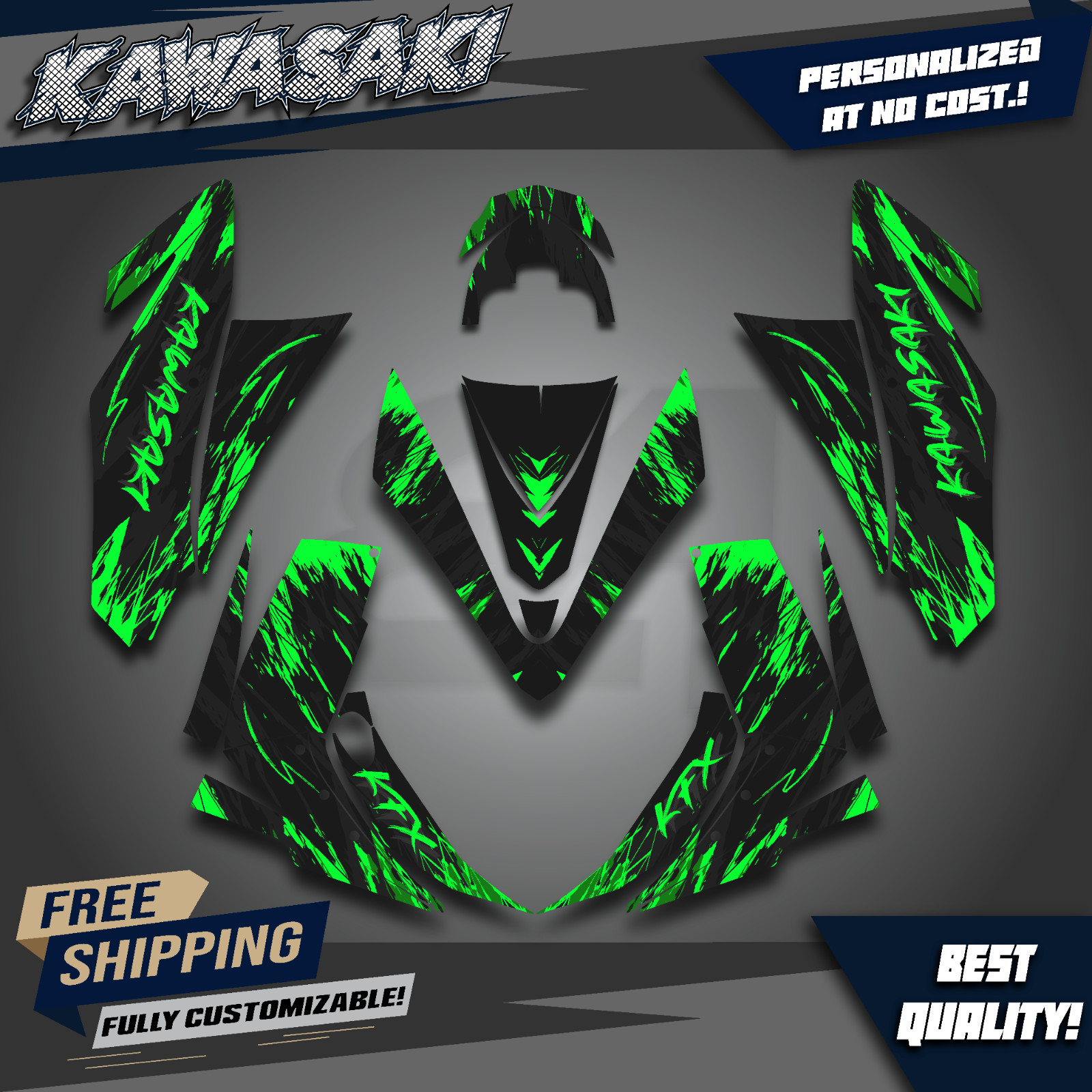 Kawasaki KFX 450R – 2008 – 2014 Graphics kit stickers decals ATV UTV