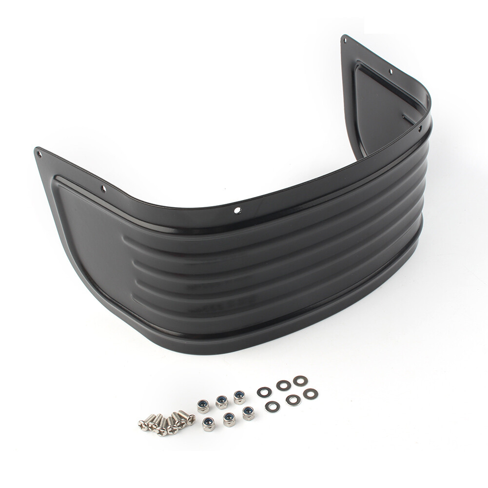 Black/Sliver Ribbed Front Fender Trim Skirt For Harley Electra Road Street Glide
