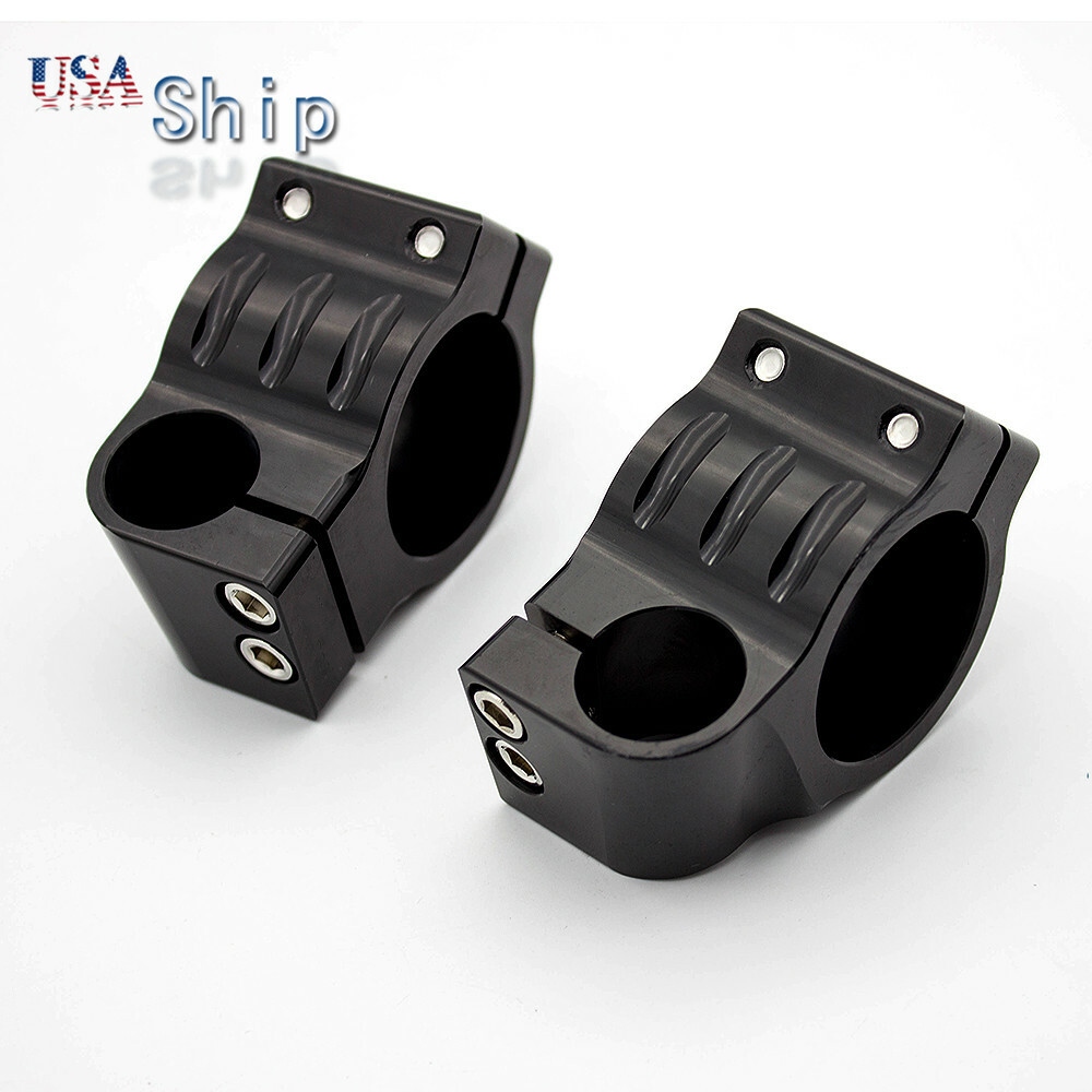 CNC Black 51mm Regular Fork Tube Clip Ons Handlebars Mounts Handle Bar Clamp