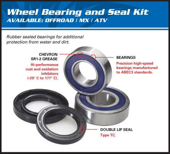 All Balls 25-1557 Rear Wheel Bearing Kit fits various 2000+ Triumph Motorcycles