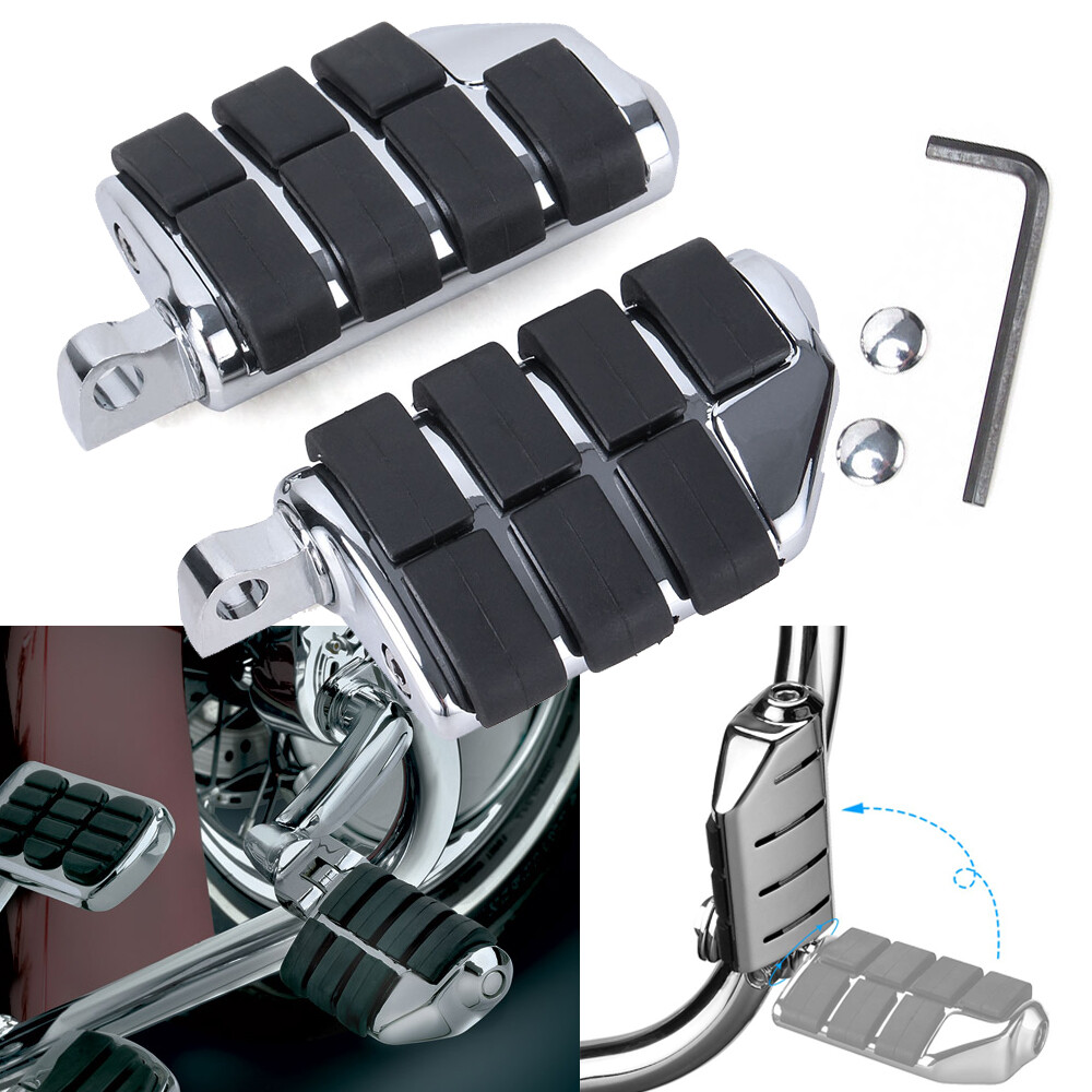 Pair Male Mount Foot Pegs Footrests For Harley Touring Softail Dyna Sportster XL