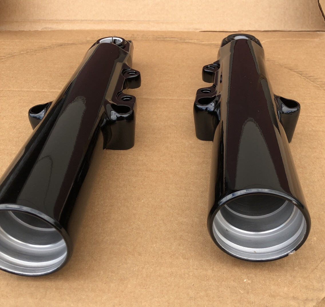 Harley FORK LEGS TRIKE touring FREEWHEELER TRI GLIDE FLT GLOSS BLACK POWDER COAT