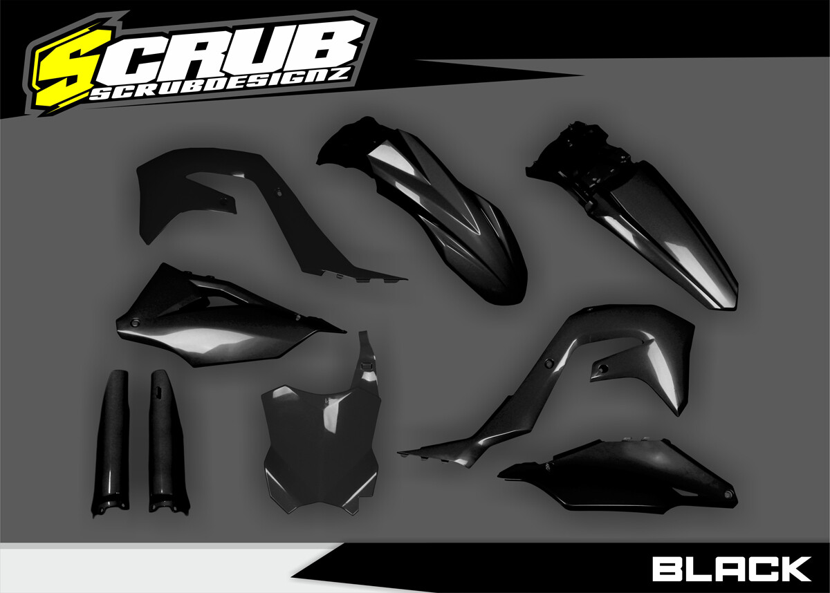 Polisport Restyle Kawasaki KX125 KX250 2004-2008 Plastic kit + fork guards