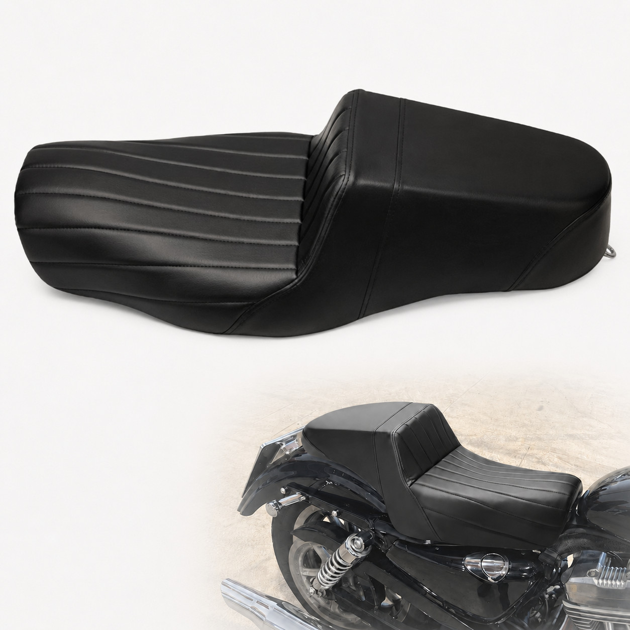 Two-Up Driver Passenger Seat For Harley Sportster 883 Super Low XL883L 2011-2020