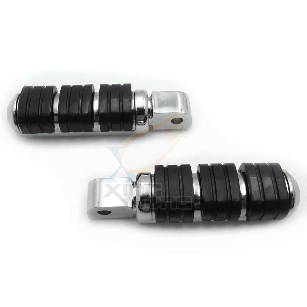 Chrome Rubber Custom Footpegs For Suzuki 01-04 Volusia 800 Rear OEM Peg Mounts