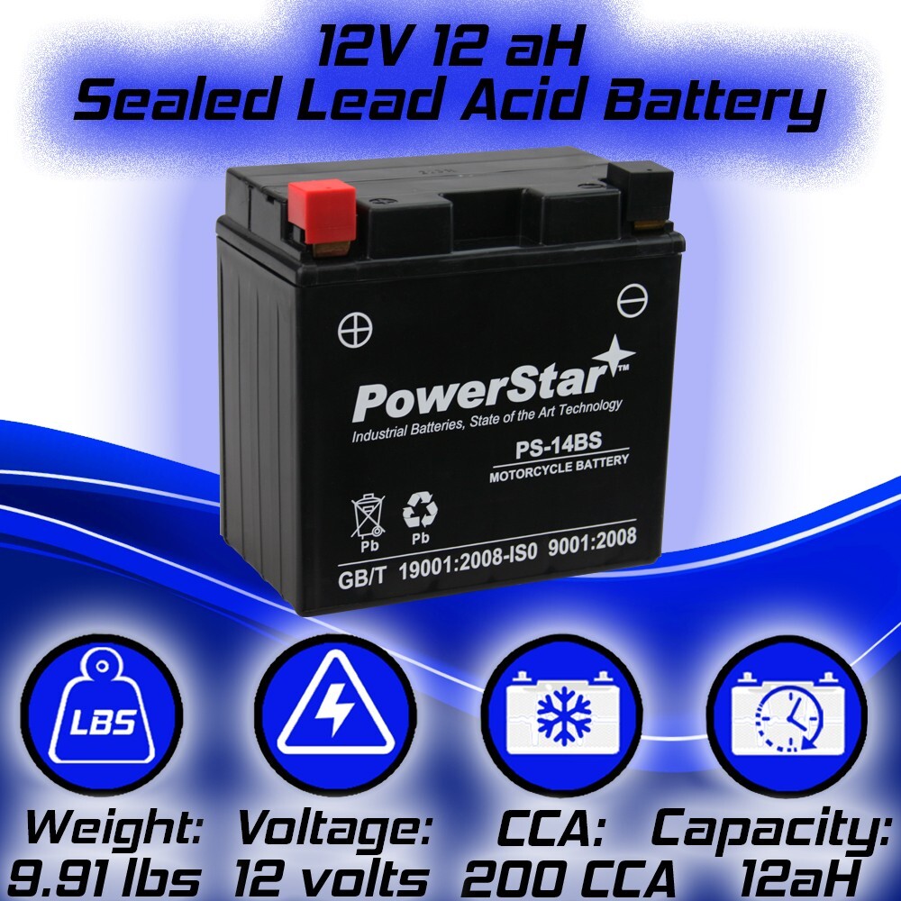 YTX14-BS Motorcycle Battery fits HONDA VT1100C2 Shadow Sabre 1100CC 00-’07