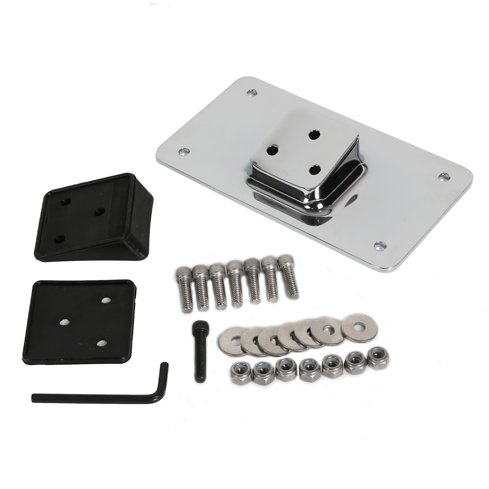 Chrome Laydown License Plate Mounting Bracket For Harley Sportster Dyna Softail