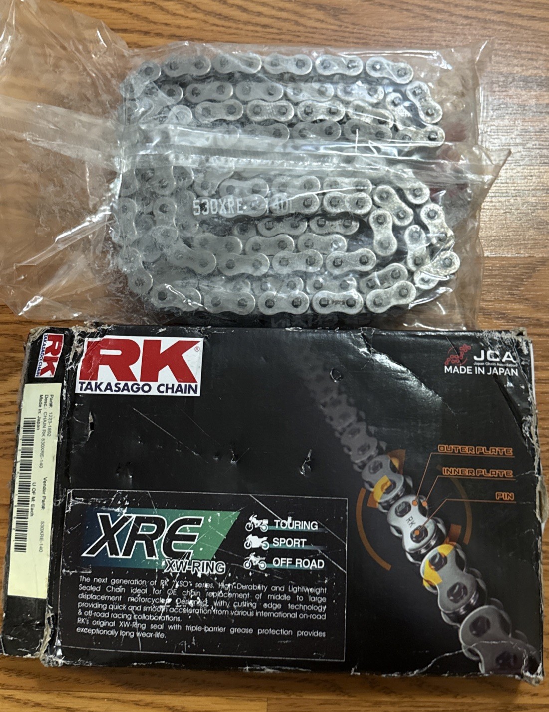 RK 530XRE 140-Link XW-Ring Motorcycle Drive Chain 530XRE-140 Made in Japan