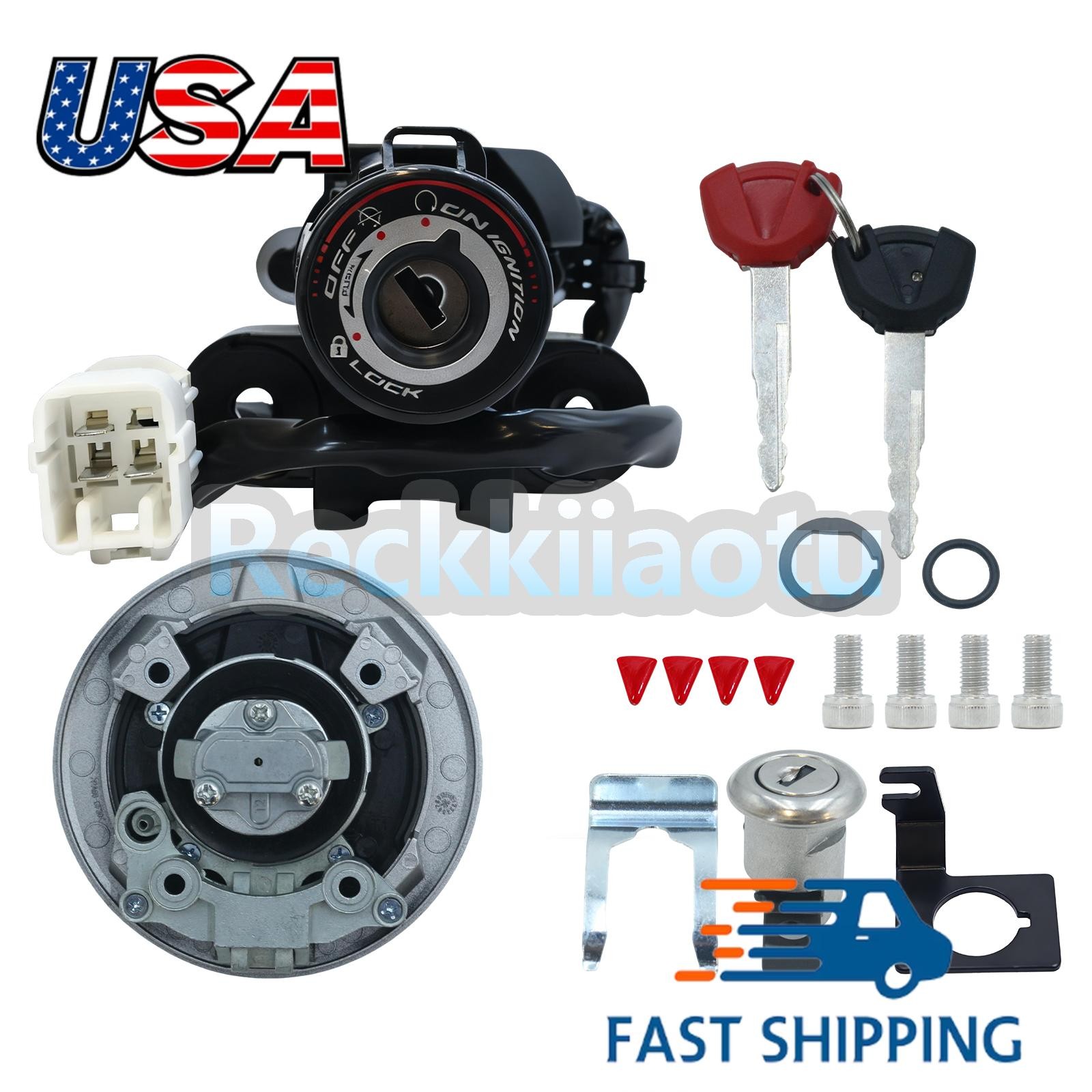1 Set Ignition Switch Lock Gas Cap Fuel 2 Keys For Kawasaki Z800 Z900 2016-2024