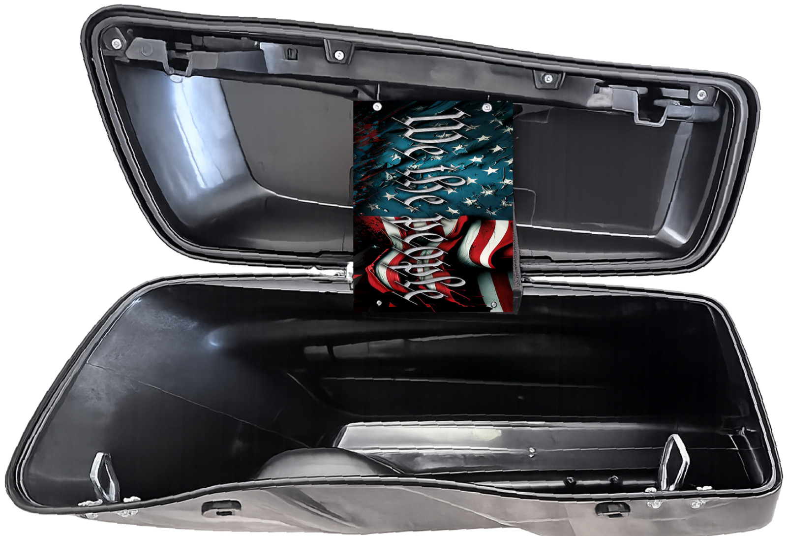 We The People American Flag Saddlebag Tether Strap. Harley Touring 2014-2026+