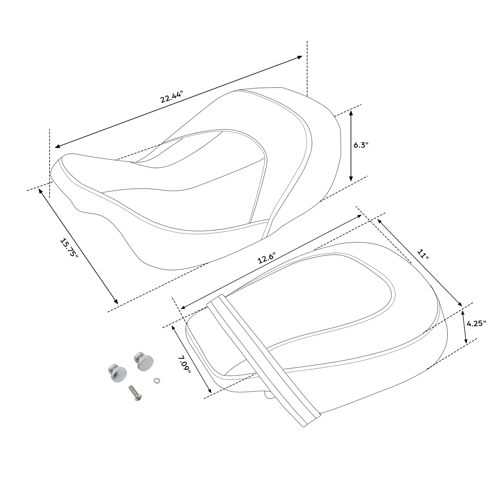 Low-Profile Driver + Passenger Seat Fit For Harley Touring Road Glide 2009-2023