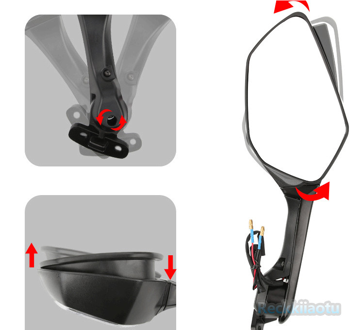 1 Pair Mirror with Turn Signals For Kawasaki Ninja ZX6R ZX636 2009-2023